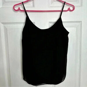 Le Chateau Tank Top Adjustable  Spaghetti Straps Black Size Extra Small